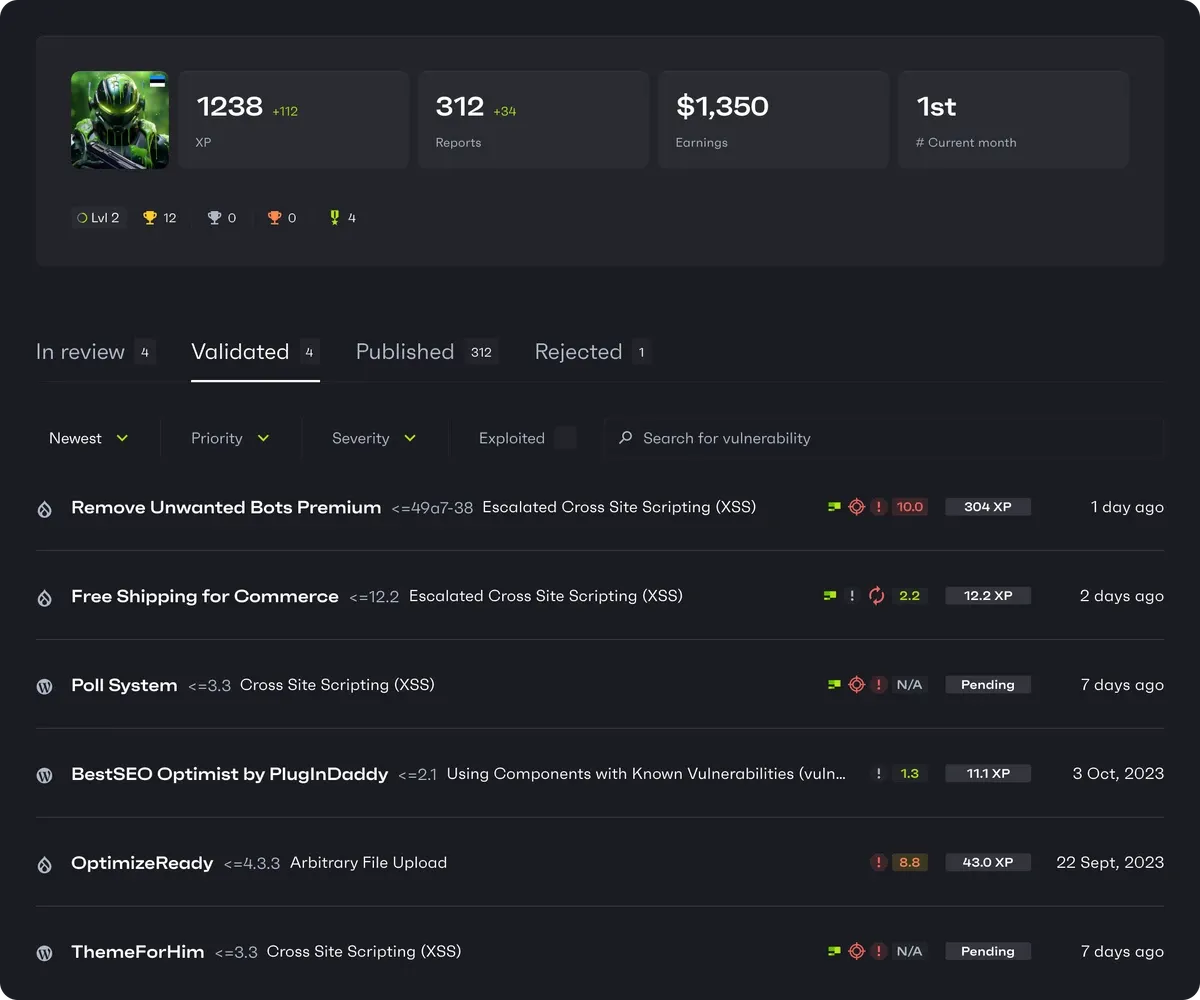 Bug Bounty dashboard