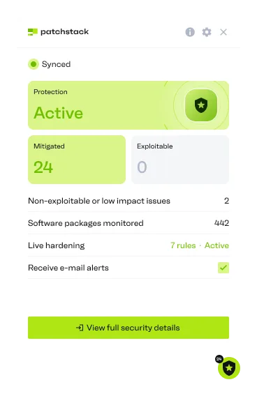 The widget, inside your app